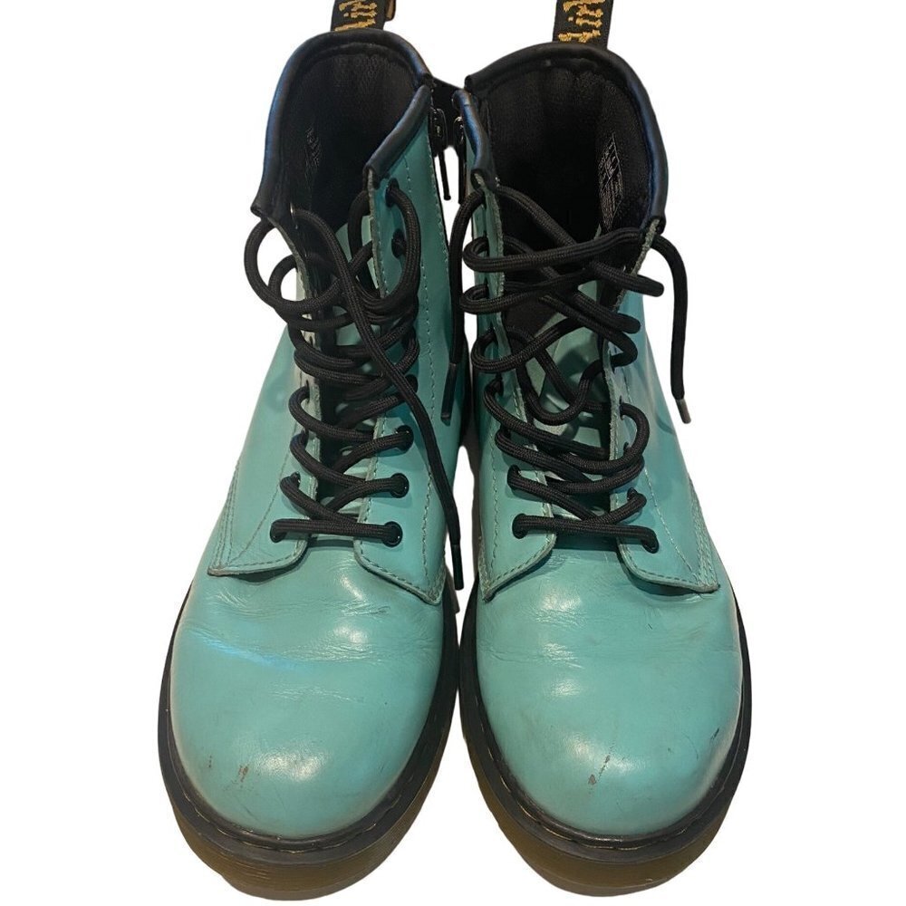 DR. MARTENS "Junior"  1460 J  Peppermint Green Leather Ankle Boots  Youth Size U